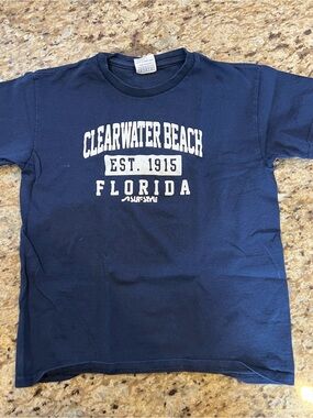 surf style Navy Blue Clearwater Beach Florida Graphic Tee